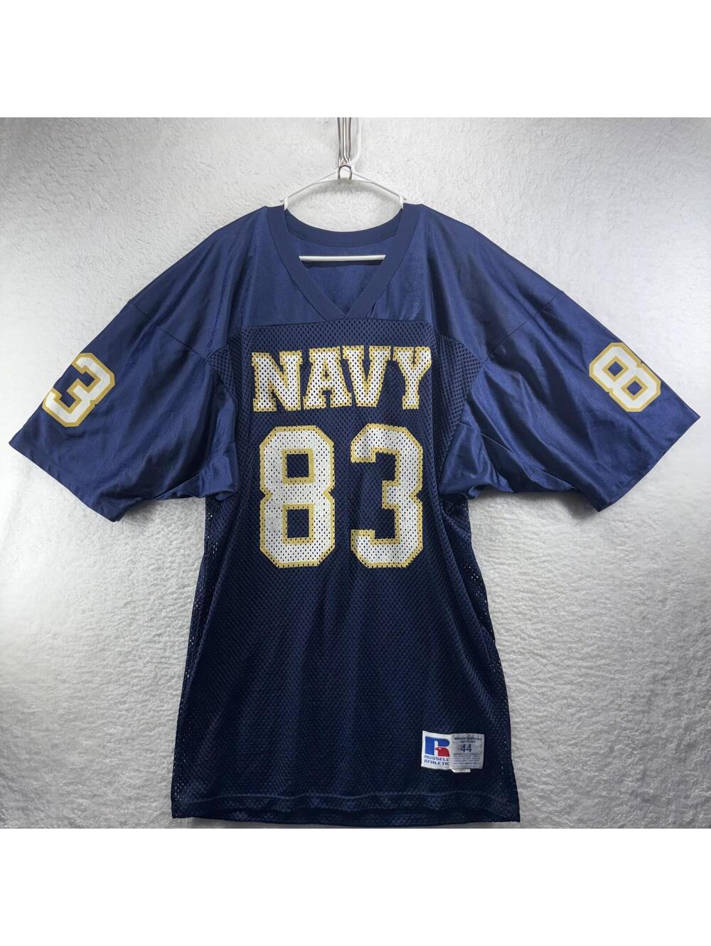 Vintage US Navy Midshipmen Jersey 90s Russell Athletic Mens Size 44 A Class Act